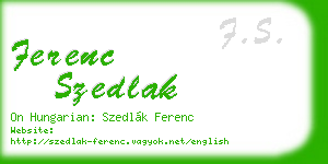 ferenc szedlak business card