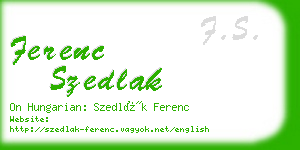 ferenc szedlak business card